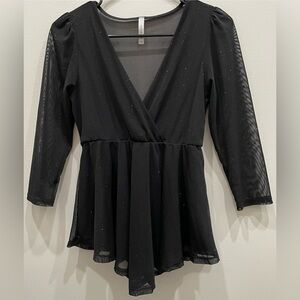 ✨Black Sheer Long Sleeve Top CHOCOLATE u.s.a. Women’s 
Size: M